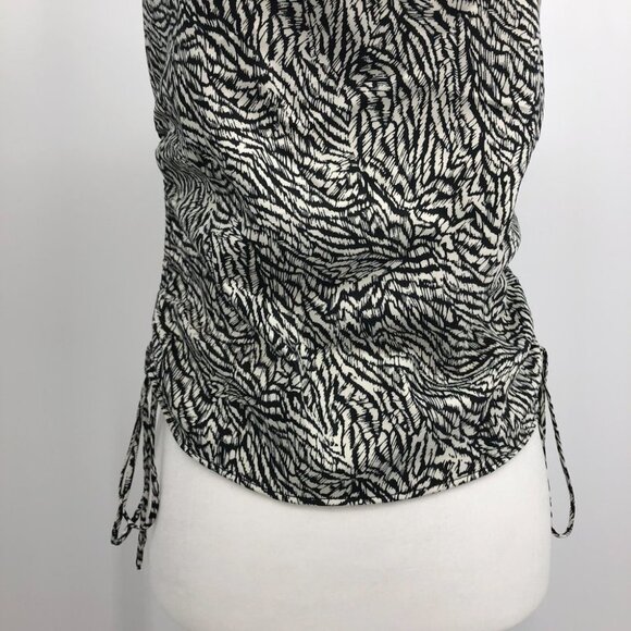 Dynamite black white satin finish Hazel Drawstring Side Cowl  Neck Cami SP - Picture 12 of 16